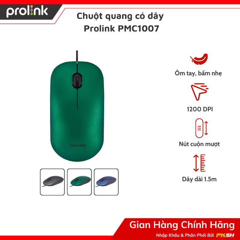 Chuột quang có dây Prolink PMC1007 - Hàng chính hãng