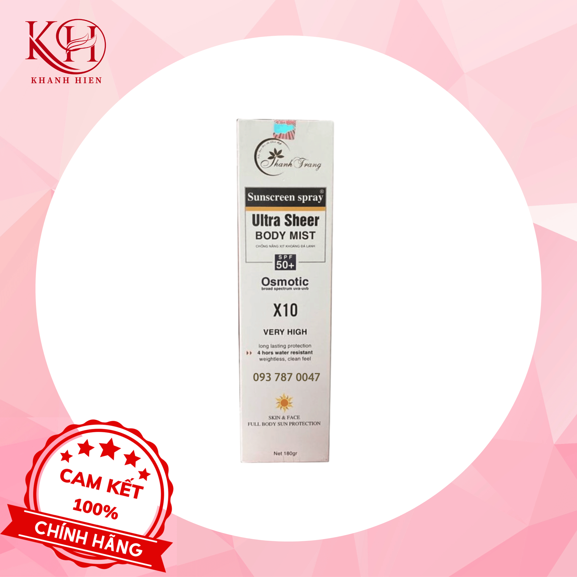 [HCM]Xịt Chống Nắng X10 Sunscreen Spray Thanh Trang