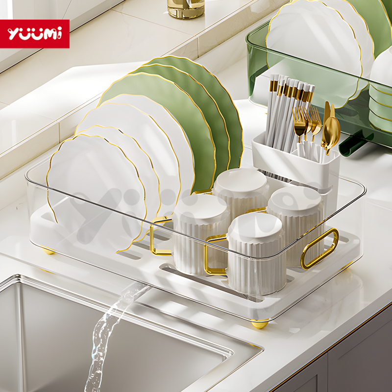 Yuumi nhựa trong suốt kệ chén đa năng kệ úp chén kệ để đồ nhà bếp kệ để bát đĩa kệ để chén bát kệ đựng chén bát