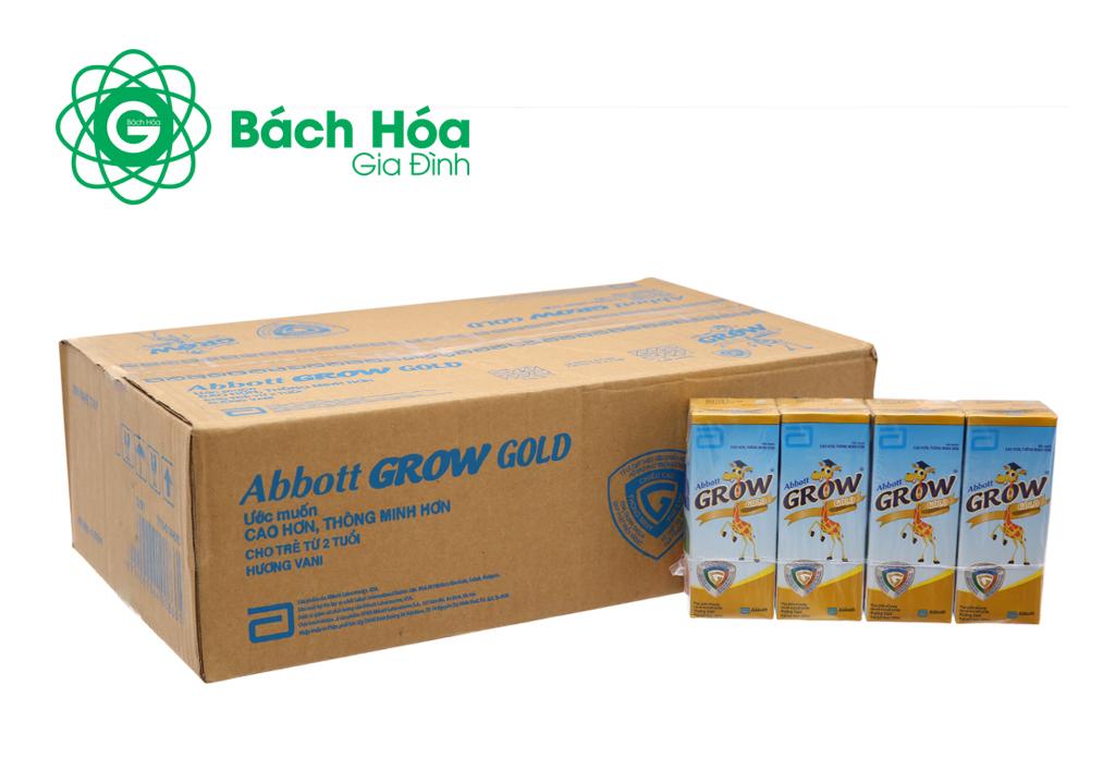 Thùng 48 hộp sữa nước Abbott Grow Gold hương vani 180ml