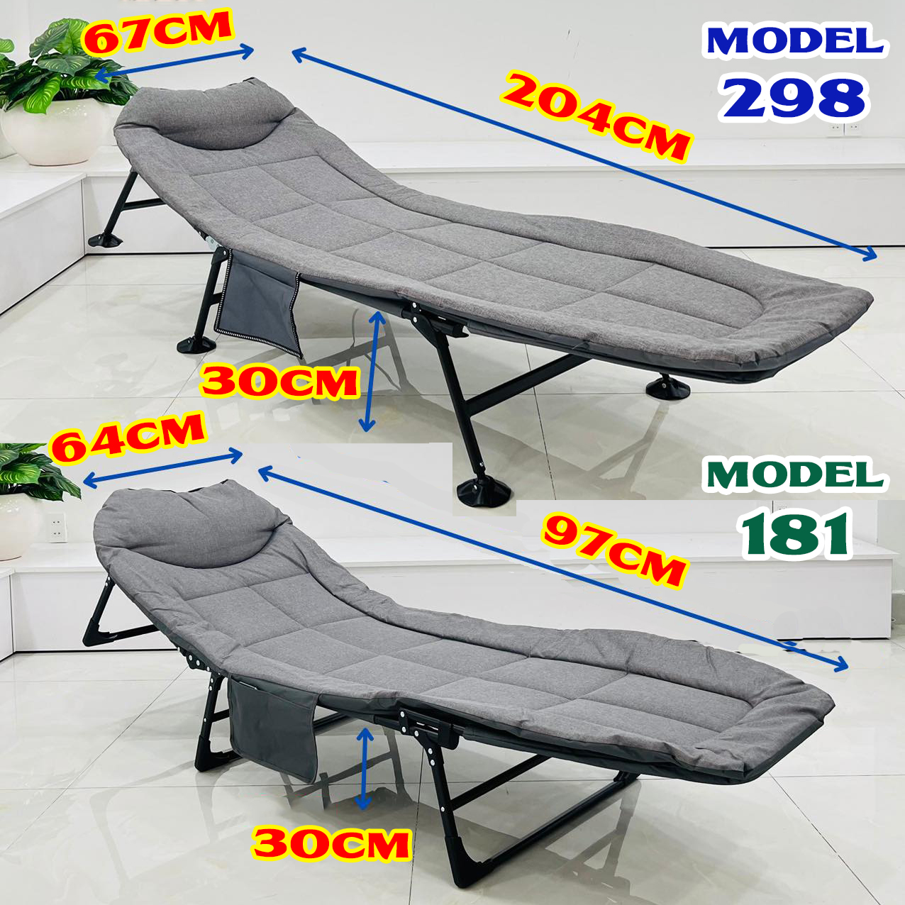Giường Ngủ Văn Phòng Gấp Gọn Sumika 181 & 298 khung thép sơn tĩnh điện Giường Xếp Thông Minh Nghỉ Trưa
