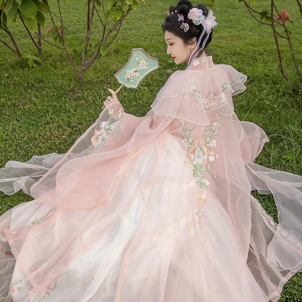 Chuông 【 hán phục nữ hán phục thêu mo yulin thêu tay to áo dài mặt trăng nguyên bản đời tống áo sơ mi xuân hè đối diện 】 mô hình