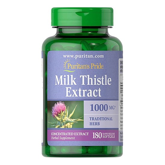 Viên uống bổ gan Milk Thistle Extract 1000mg lọ 180 viên