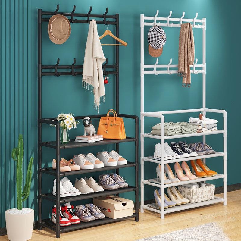 Giá Kệ để giày dép đa năng 4 tầng 5 tầng,có móc treo quần áo và vật dụng khác