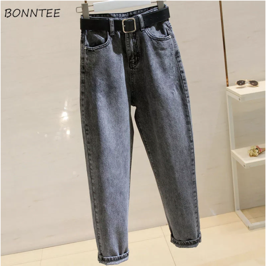 [HCM]QUẦN JEANS NỮ XÁM BAGGY TRƠN ỐNG LỬNG + ÁO THUN NGẪU NHIÊN (MUA RIÊNG) Quần Jean Lưng Cao Cho Nữ Màu Xám Quần Jeans Nữ Denim
