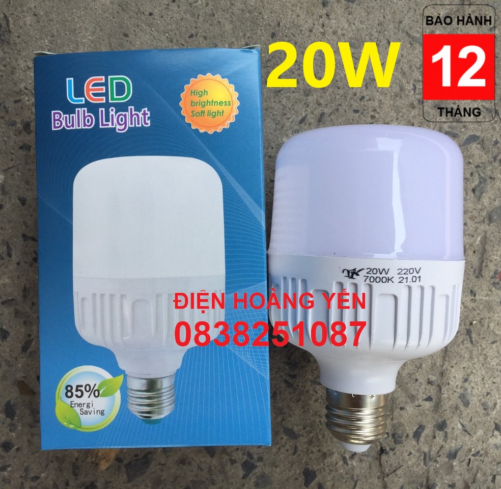 Bộ 2 Bóng Đèn Led Bulb Tiết Kiệm Điện 20w ÁNH SÁNG TRẮNG