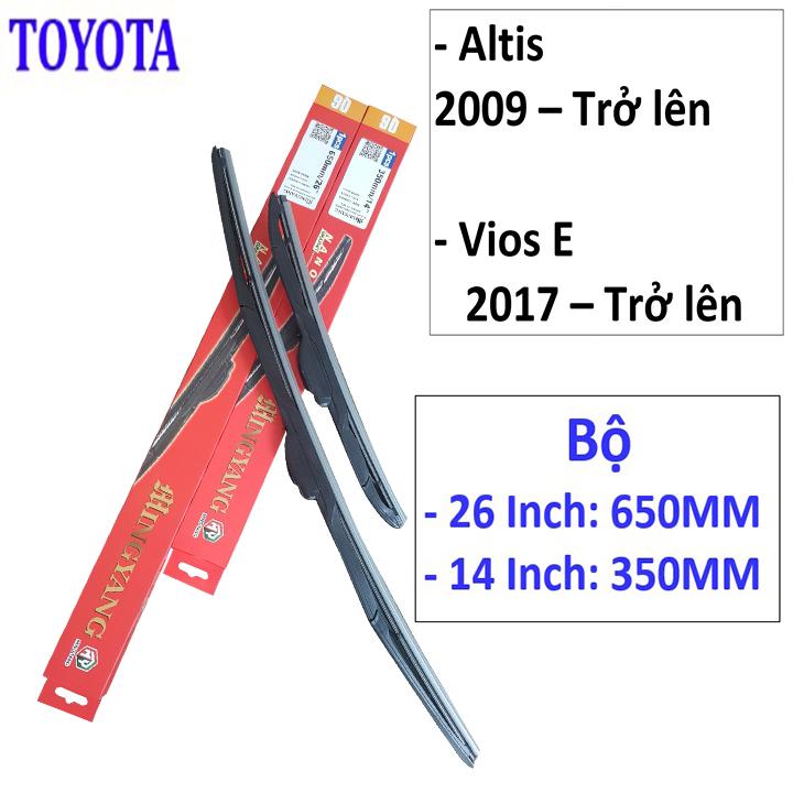 Bộ 2 thanh gạt nước mưa ô tô đa năng Nano cao cấp dành cho hãng xe Toyota CAMRY E G đời 2007 trở lên và HILUX 2016-2018