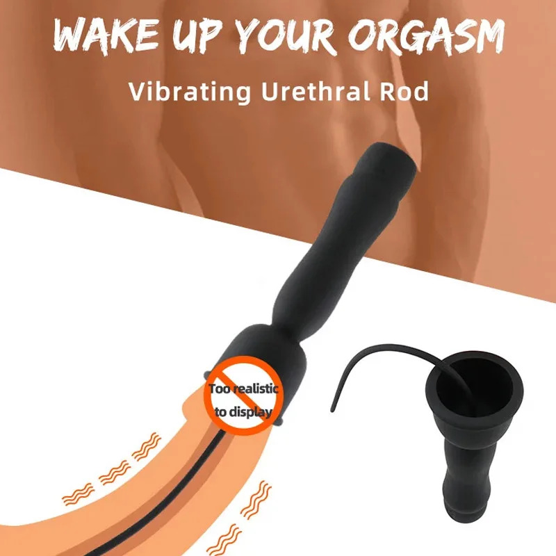 [March]Silicone Plug Vibrator Vibrating Urethral Dilator Horse Eye Stick Glans Exercise SM  For Man BDSM Tooy