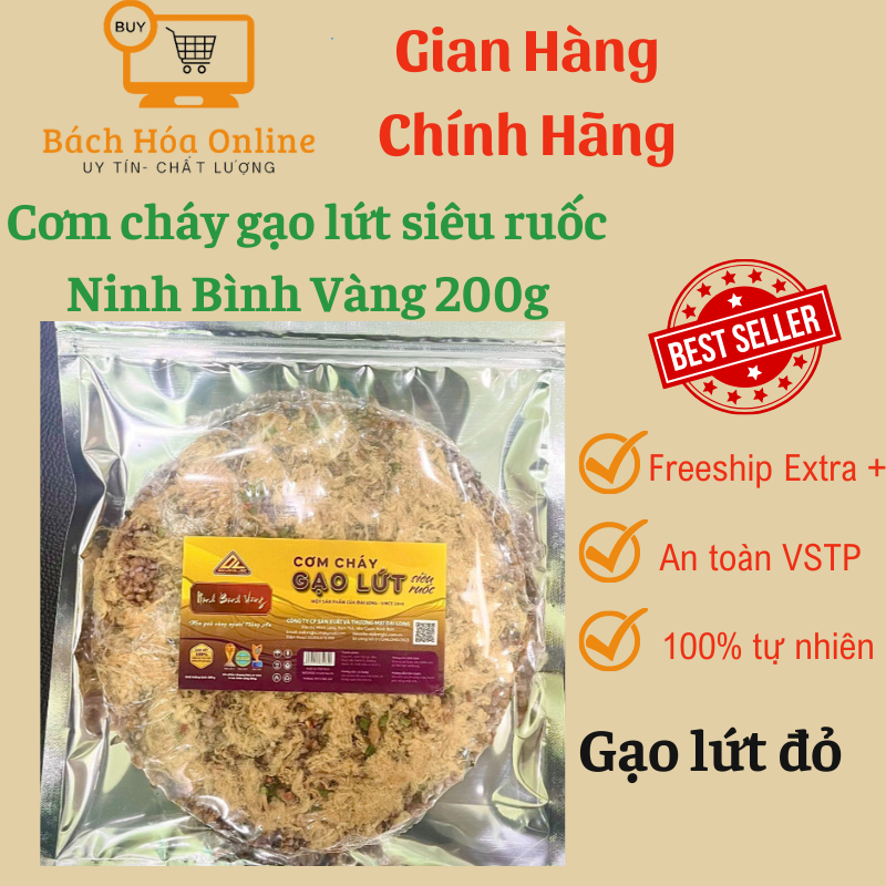 Cơm cháy gạo Lứt siêu ruốc Ninh Bình Vàng 200 g
