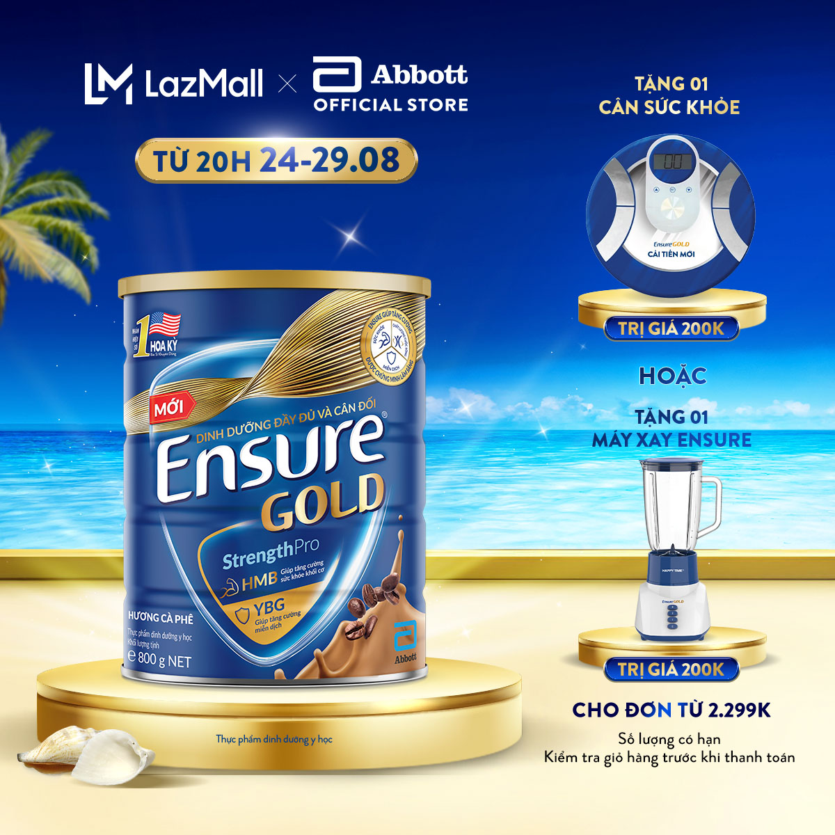Lon sữa bột Ensure Gold hương cà phê 800g