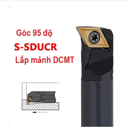 Cán dao tiện lỗ, cán dao móc lỗ lắp chíp D07, D11 - S08K/S10K/S12M/S14N/S16Q/S20R/S25S-SDUCR07/11