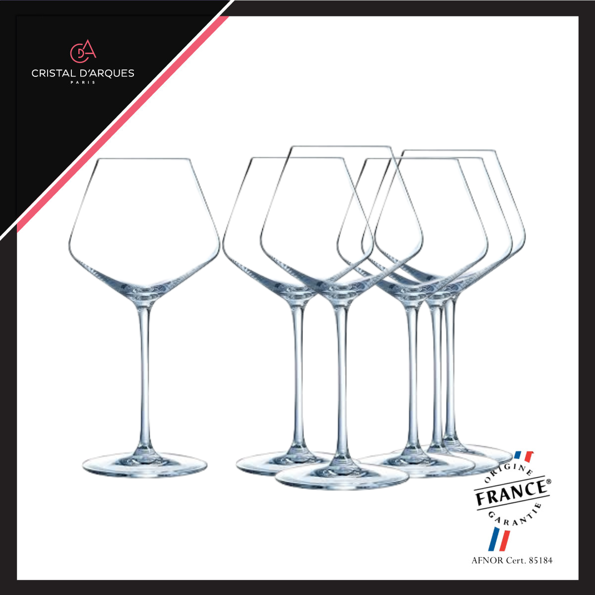 Bộ 6 ly rượu vang pha lê cristal d'arques ultime 420ml - crren4313