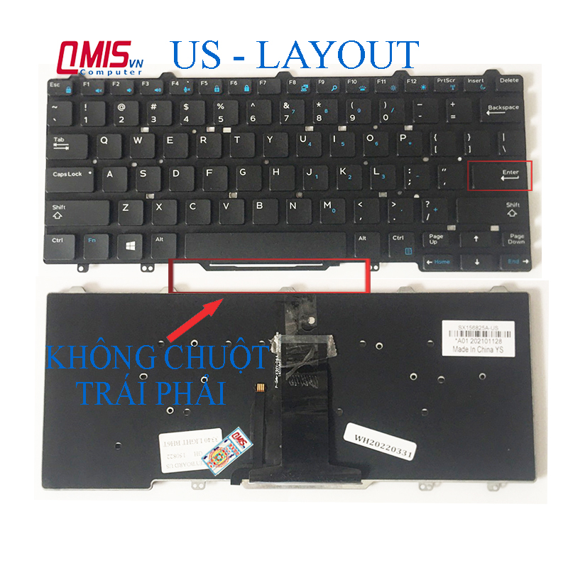 Bàn phím laptop dell latitude 3340 3350, latitude 5450 e5450 5470 e5470 7450 e7450 7470 e7470