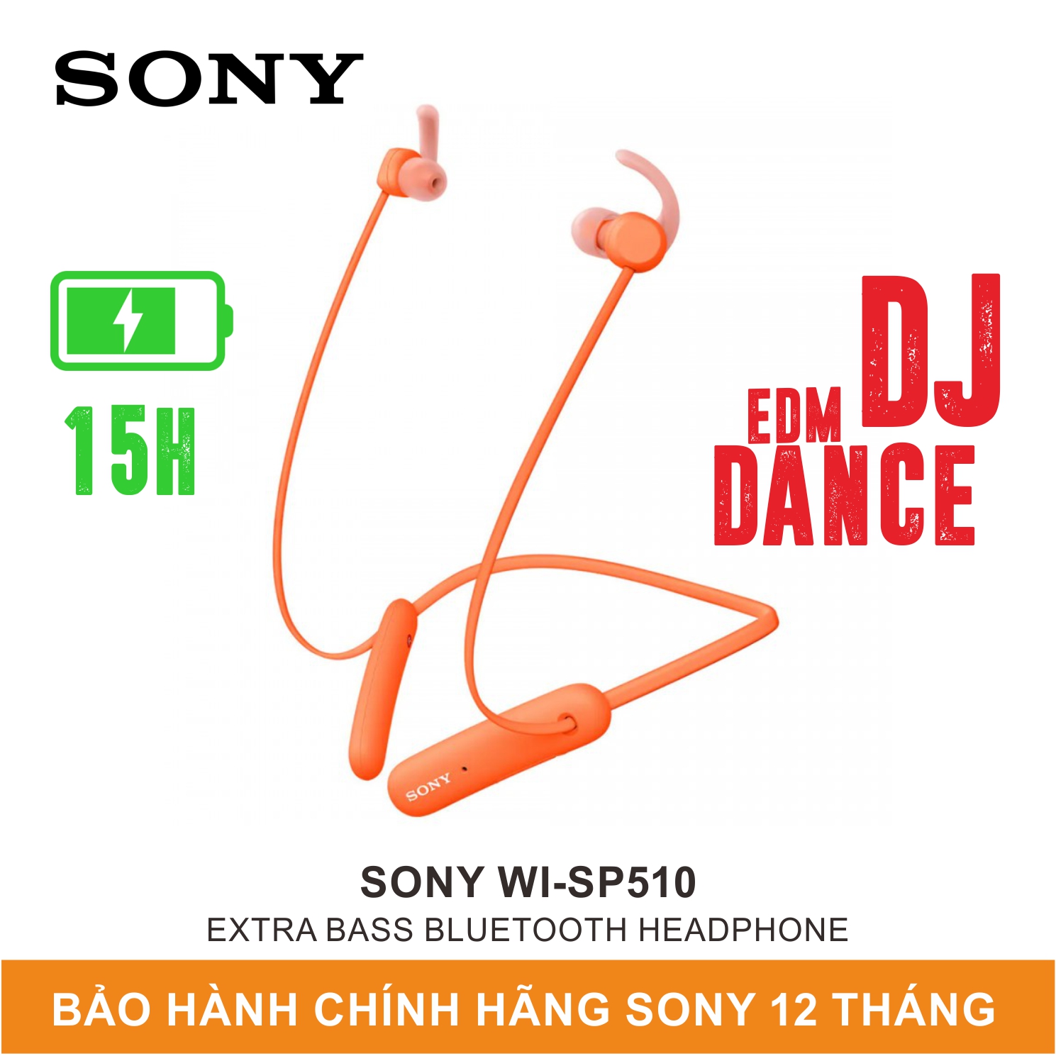 Tai Nghe Thể Thao Bluetooth Chống Nước Sony WI-SP510 - Hãng Phân Phối Chính Thức