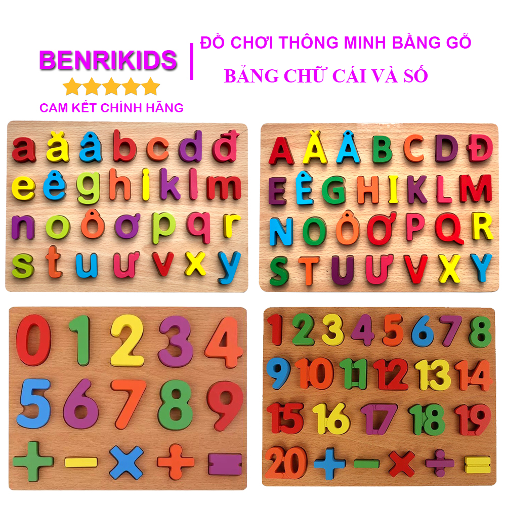 Đồ Chơi Bảng Chữ Cái Bằng Gỗ Cho Bé Từ 2 Tuổi Vừa Học Vừa Chơi Ghép Chữ, Đồ Chơi Trẻ Em Đồ Chơi Giáo Dục Benrikids