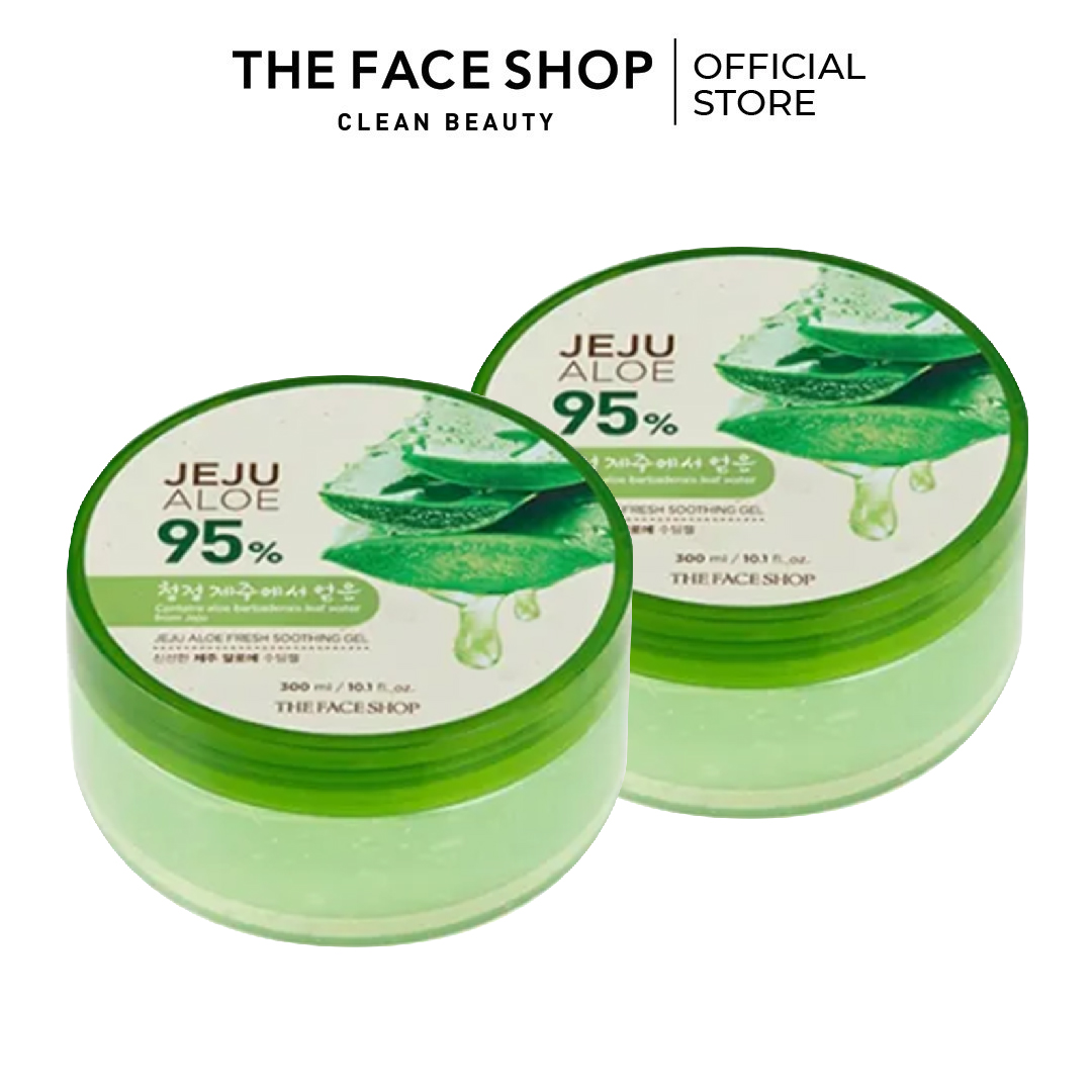 2 gel dưỡng da đa năng thefaceshop jeju aloe fresh soothing gel 300ml