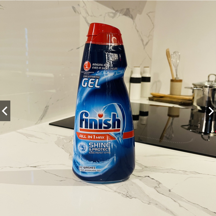 Nước rửa bát dạng gel Finish all in one cao cấp ( ưu viêt hơn dùng dạng bột finish, viên, finish ) đặc biệt dùng cho máy rửa chén bát