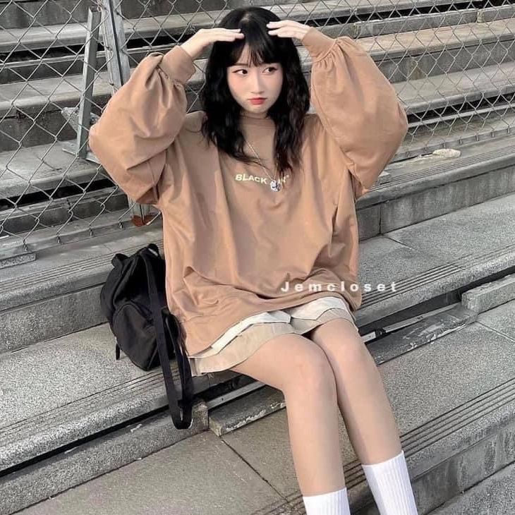 Áo sweater nữ Blackair - áo nỉ da cá dài tay vải đẹp freeship
