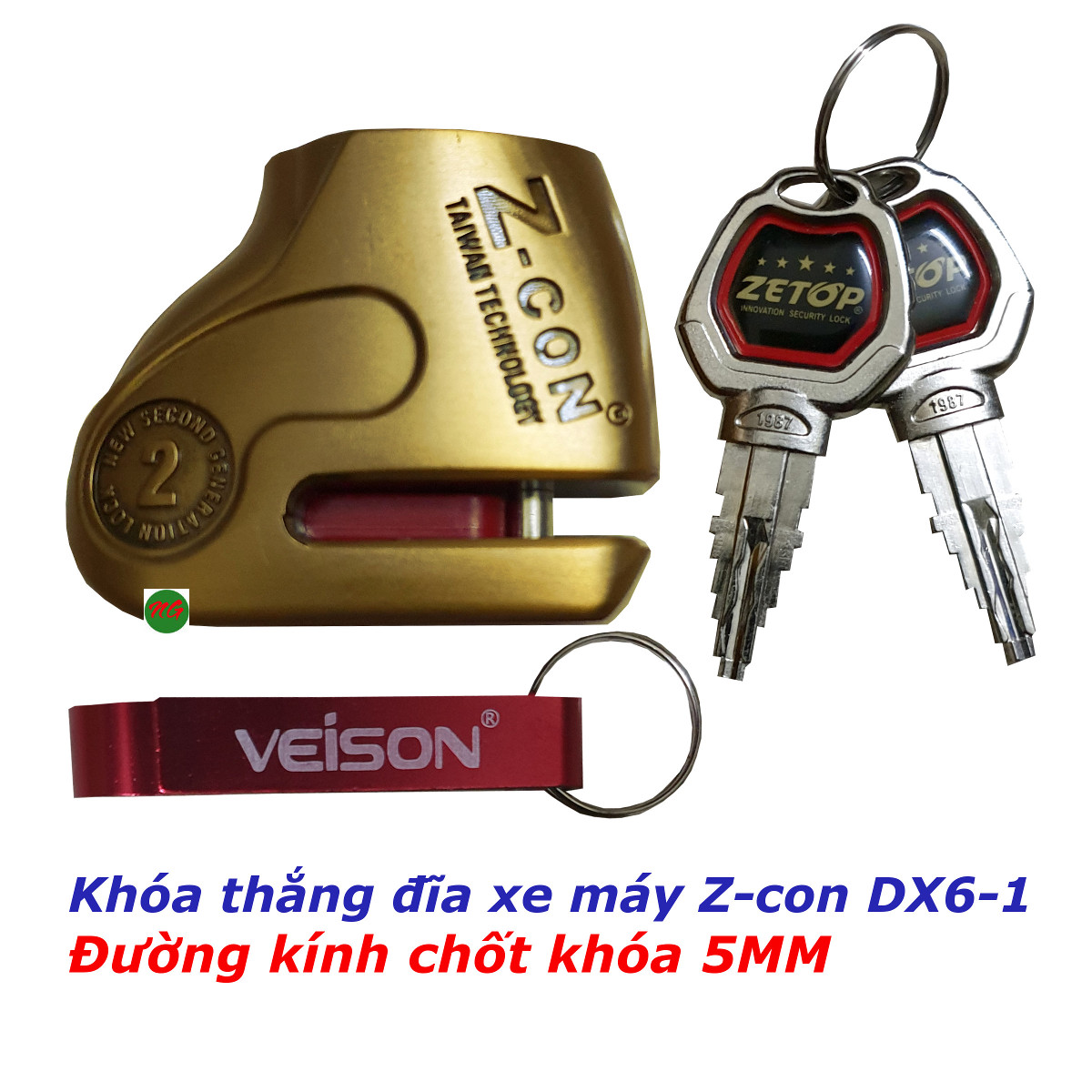 Ổ khóa đĩa chống trộm xe máy có lưỡi gà Z-con DX6-1