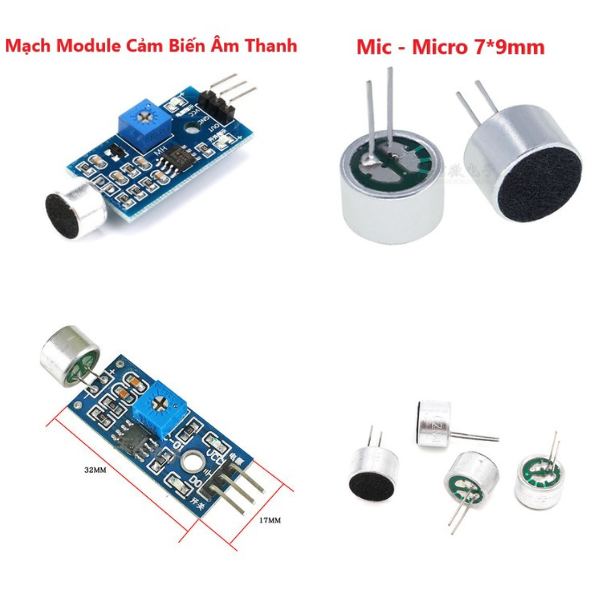 Mạch module cảm biến âm thanh, mic 7x9