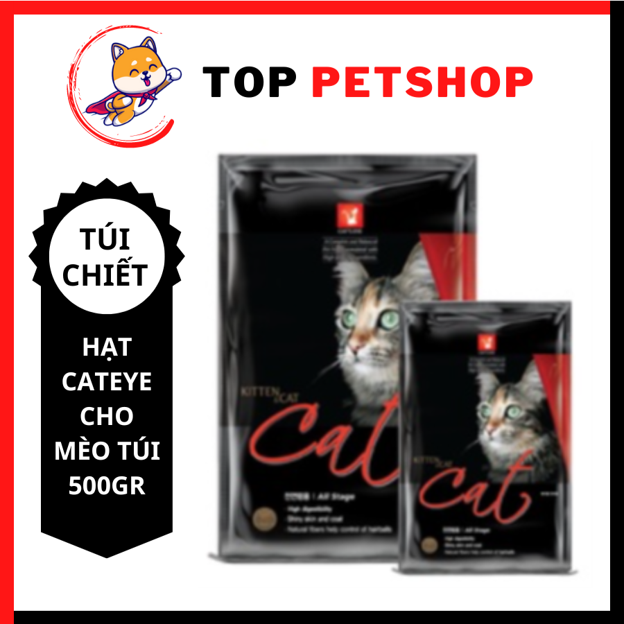 Thức ăn cho mèo Cateye Túi chia 1KG Hạt dinh dưỡng Cateye dành cho mèo.