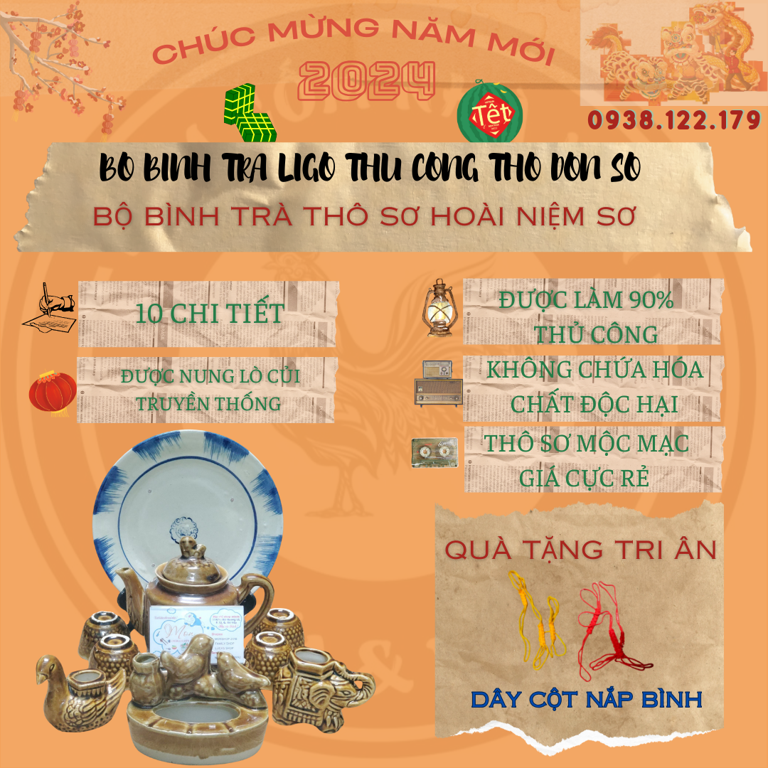 Combo 8-10 món uống trà phong cách xưa