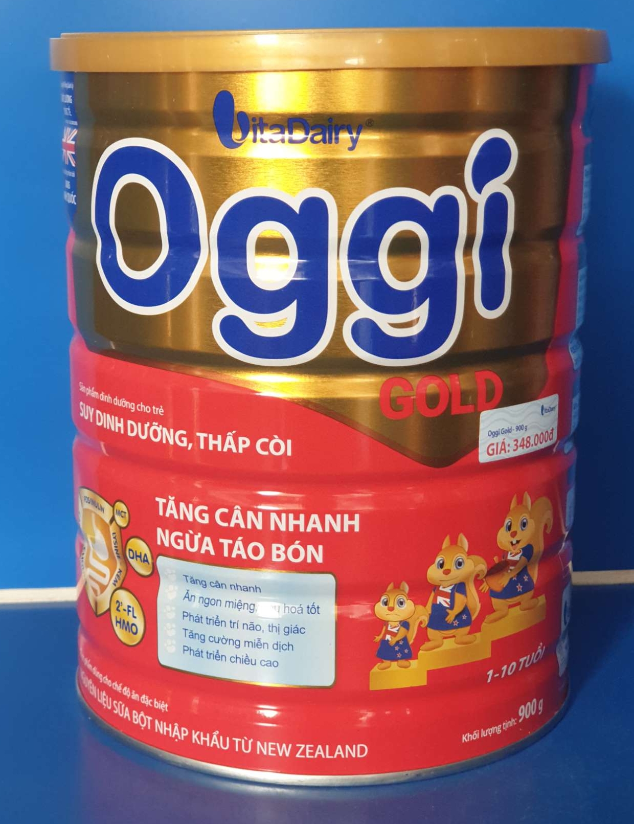 Sữa bột Oggi gold 900gr cho trẻ từ 1 đến 10 tuổi. Giúp tăng cân nhanh, chống táo bón