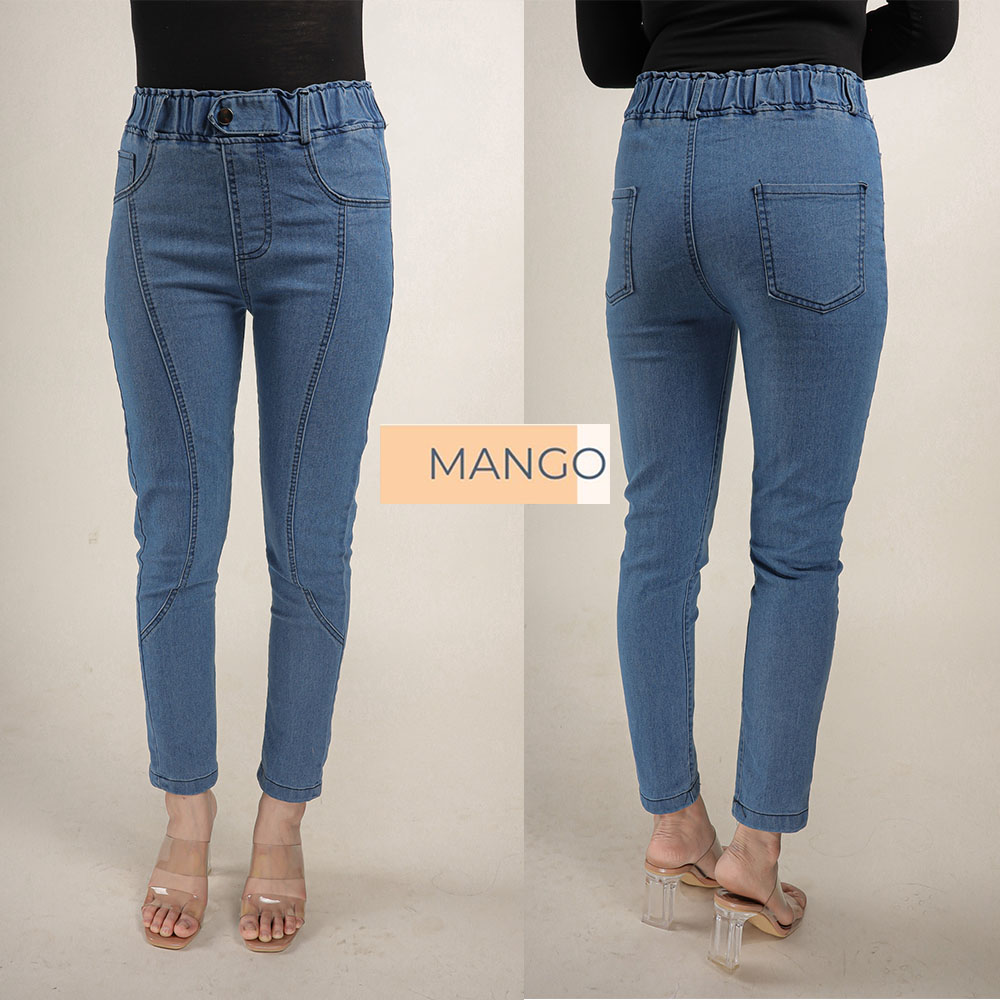 Quần Jean Baggy nữ cạp chun co giãn thoải mái V291