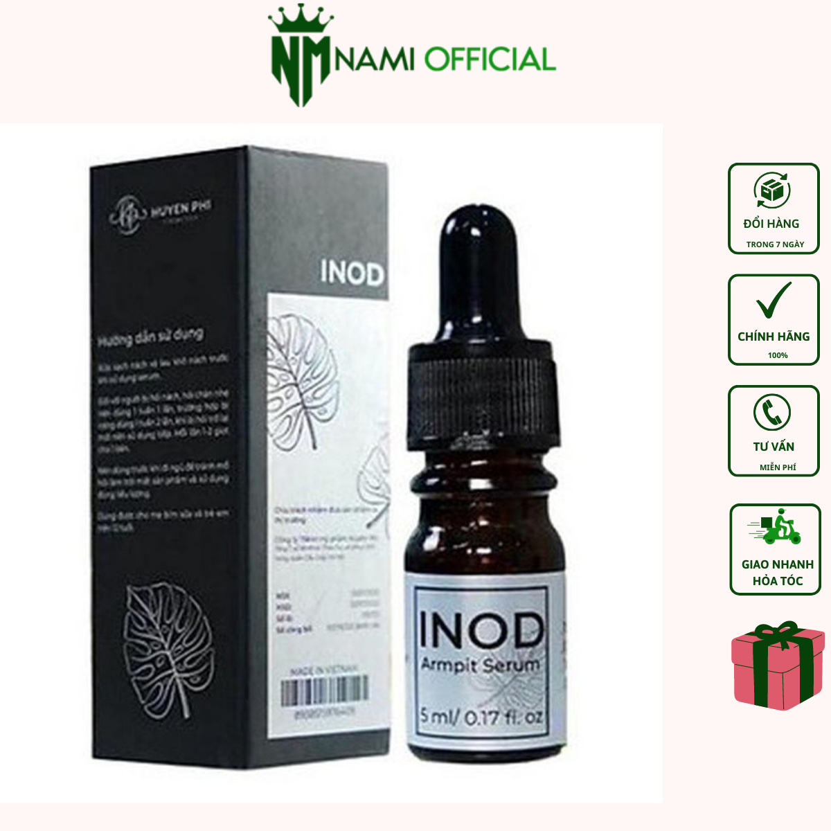 (Hàng cty)Serum hôi nách INOD Huyền Phi 5ml tác dụng triệt hôi nách, hôi chân, mồ hôi tay chân vĩnh viễn , cam kết chính hãng