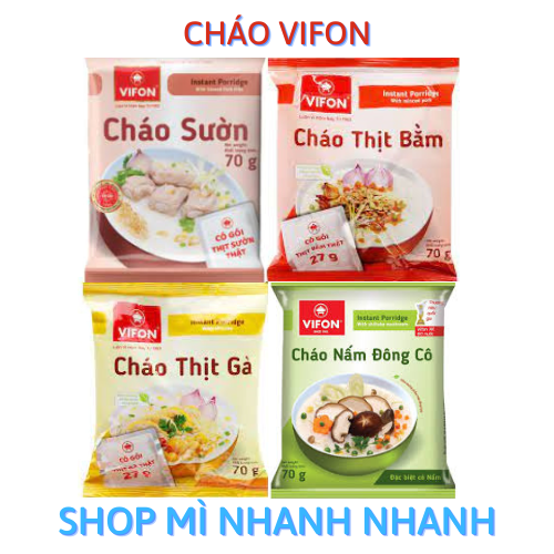 Combo 5 gói cháo vifon 4 vị 70gr - có thịt thật