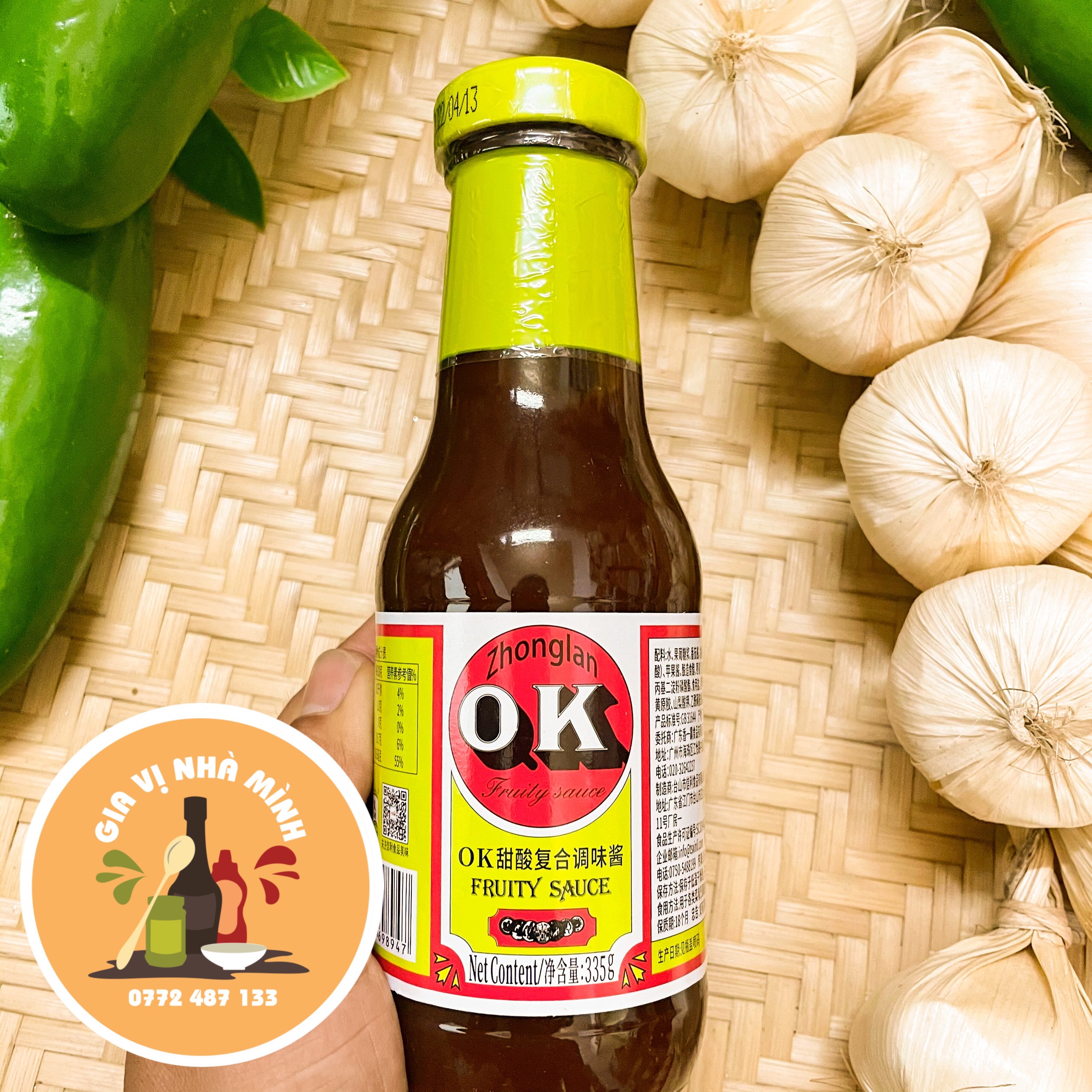 Sốt- sốt trái cây ok -trọng lượng 335gr