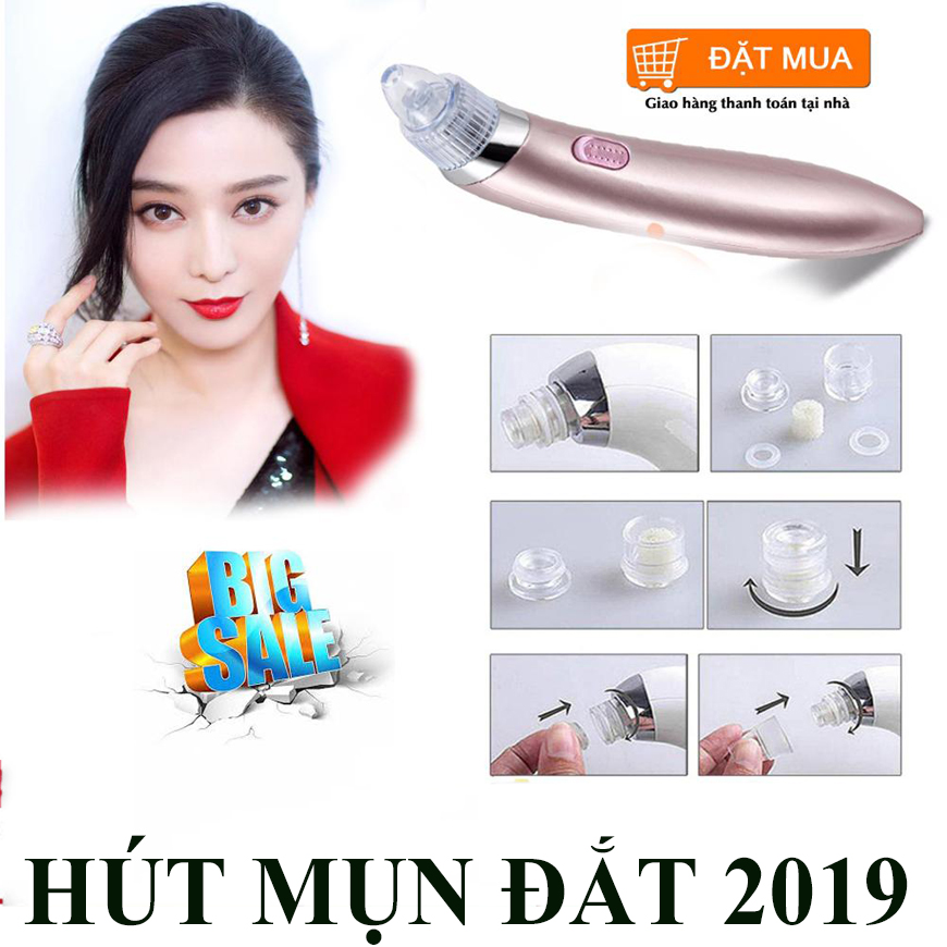 Máy hút mụn Hút sạch tất cả các loại mụn với 4 đầu hút thông minh An toàn không đau rát tiện lợi