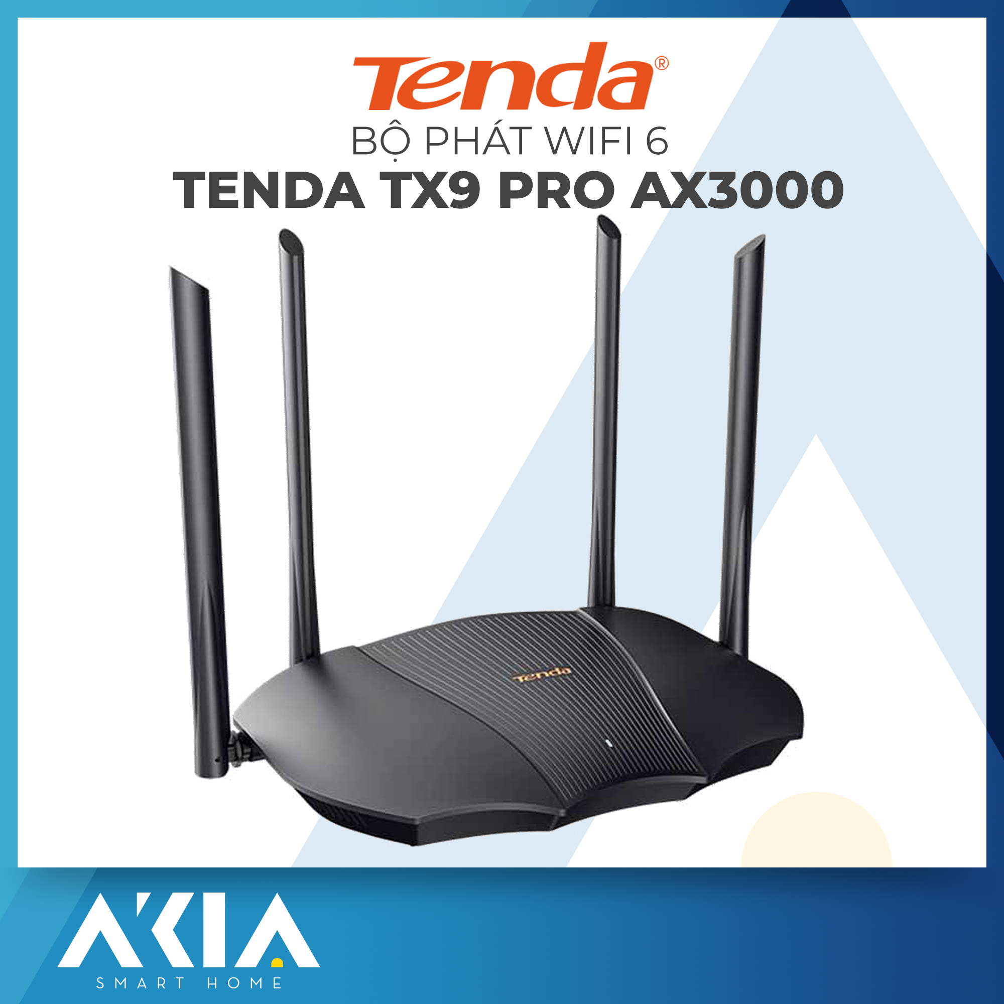 Bộ phát wifi 6 tenda tx9 pro ax3000 - router wifi 6 băng tần kép tốc độ 3000mbps, cục phát wifi 6 siêu mạnh - chính hãng tenda việt nam bh 3 năm