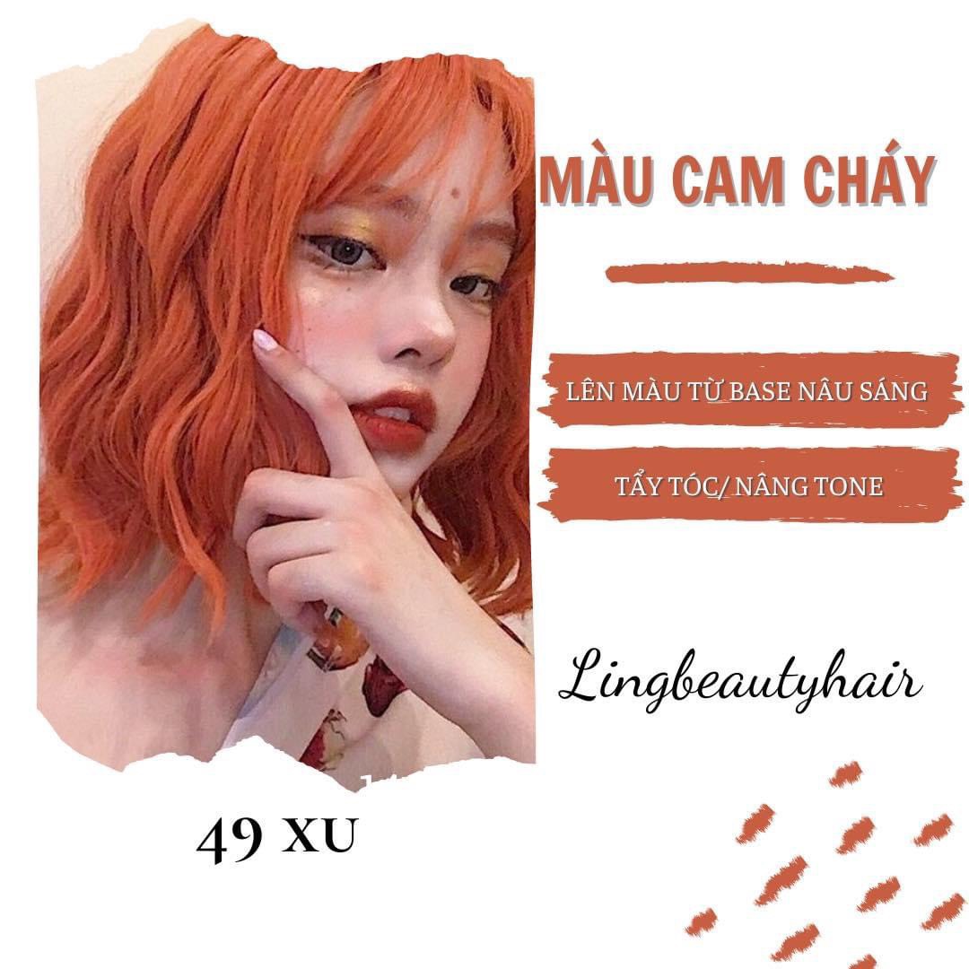 Thuốc nhuộm tóc màu CAM CHÁY kèm oxy và gang tay