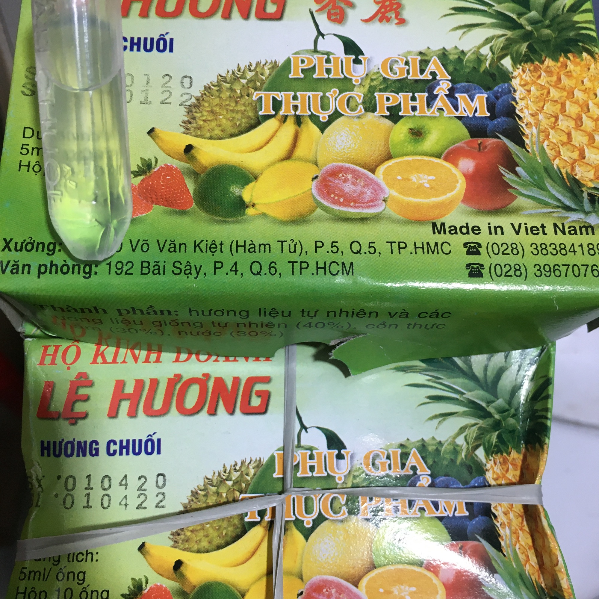 Tinh dầu chuối Lệ Hương lốc 10 ống