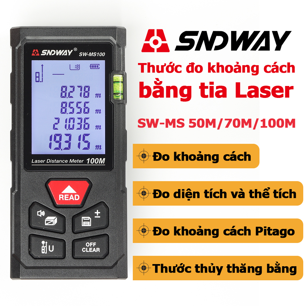 Thước đo khoảng cách, thước đo laser sndway 50m 70m 100m 120m chính hãng, máy đo khoảng cách lazer thước đo laze thước đo khoảng cách bằng tia laser sndway sw-m50 m60 m80 m100 m120 50m 60m 80m 100m 120m