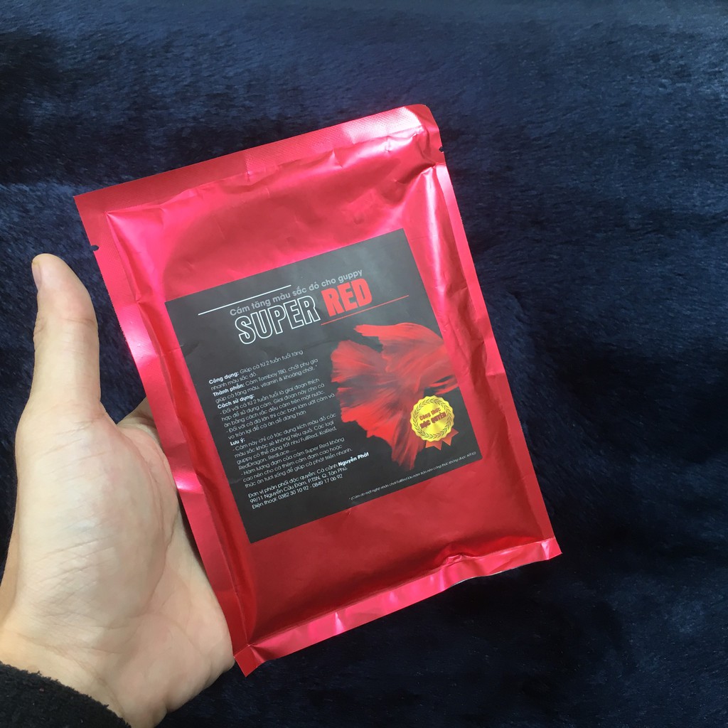 Thức ăn cho cá - cám kích đỏ super red dành cho cá bettaguppy gói 100g