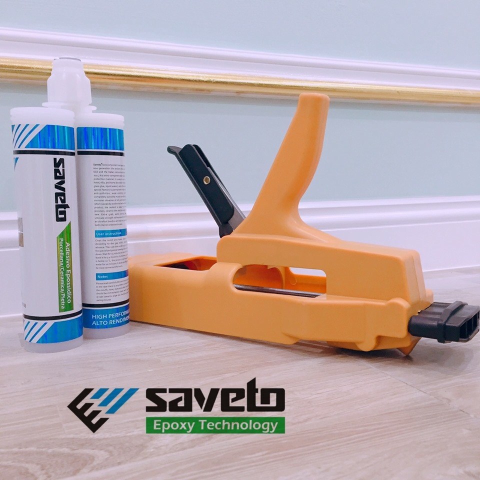 Bộ đôi dụng cụ bắn keo và keo chít mạch màu trắng S01