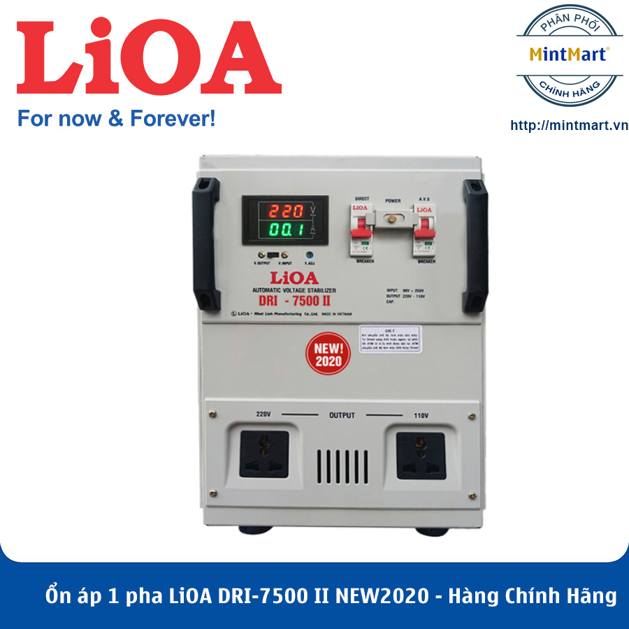 Ổn áp 1 pha lioa dri-7500 ii new2020 - hàng chính hãng