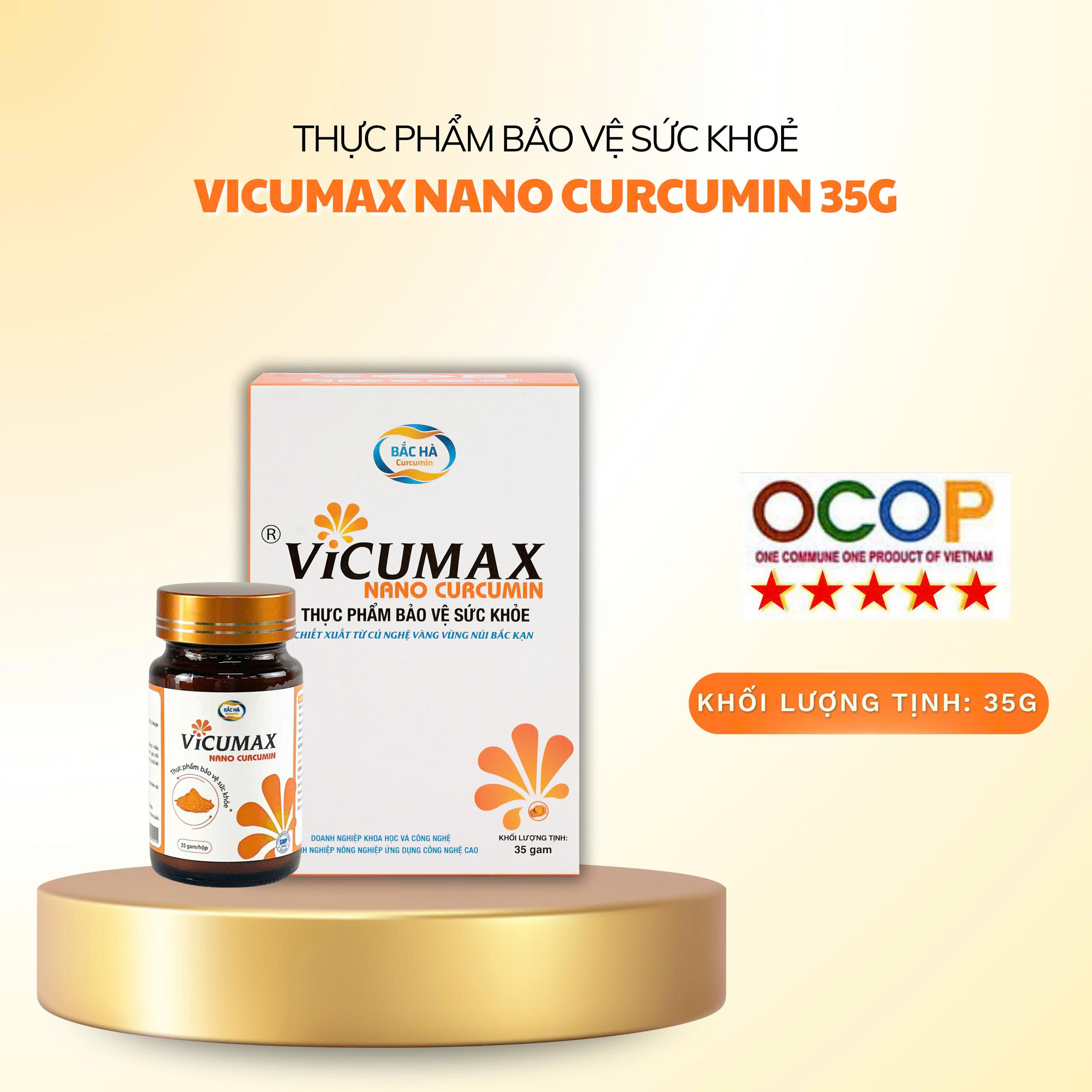 Bac Ha Vicumax Nano Curcumin - Powder - 35G/Box - National 5-Star Ocop Product