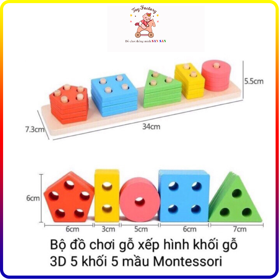 Thả hình 3D Montessori