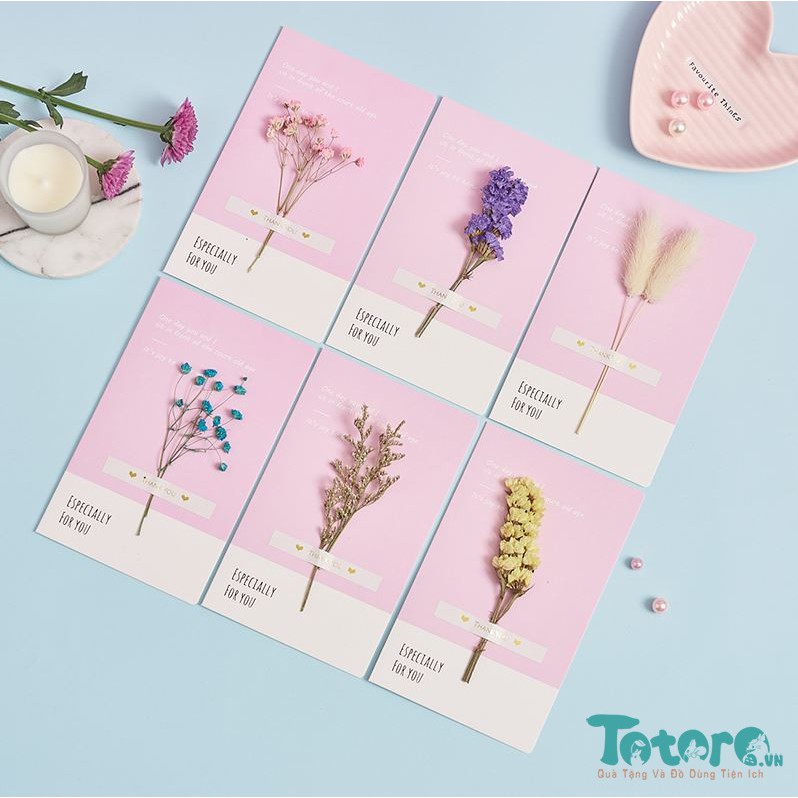 Thiệp basic Hoa Lá Khô - Thiệp vuông basic beautiful everyday