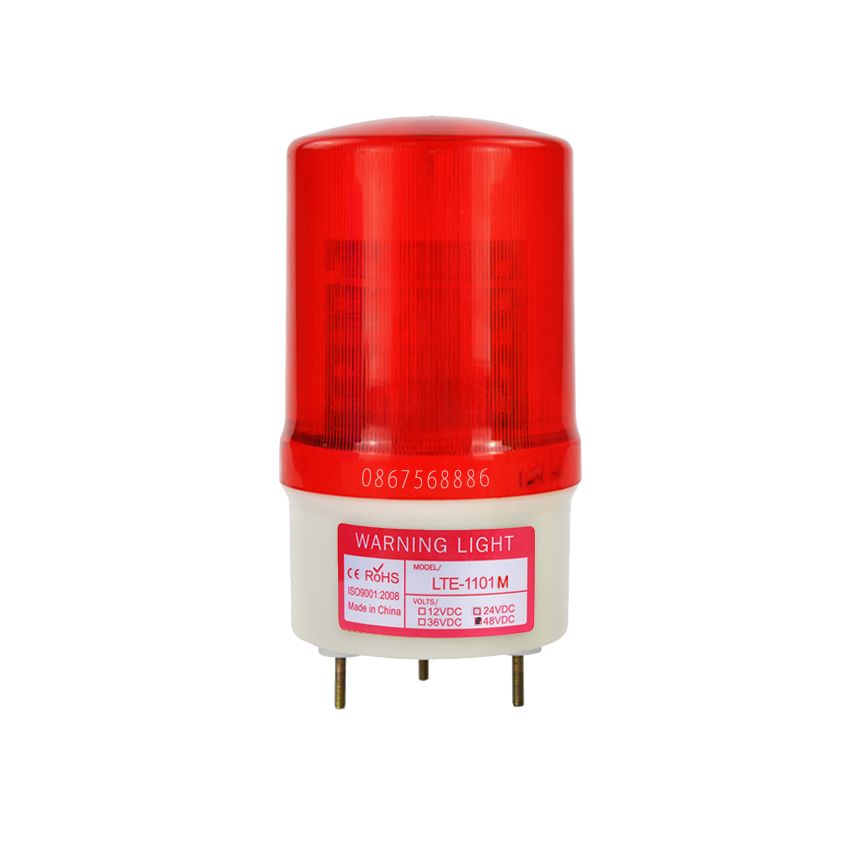 Đèn cảnh báo nguy hiểm điện áp DC24V. 4 màu Đỏ, Xanh, Xanh nước biển, Vàng. Đèn cảnh báo lắp xe cấp cứu, xe cảnh sát, quân đội. Chống nước, chống bụi, siêu bền. Model: LTE-1101 M-DC24V
