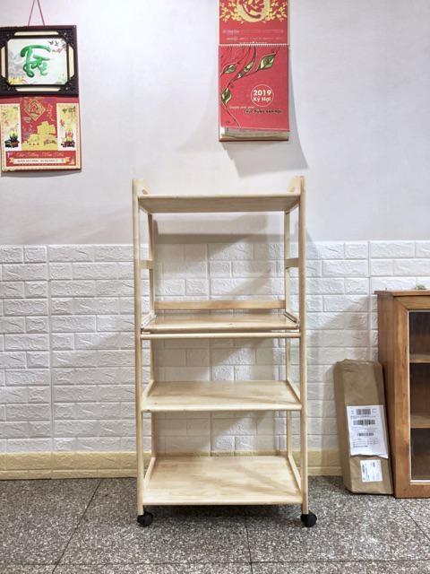 [HCM][Hàng Xuất Khẩu]Kệ gỗ để lò vi sóng 4 tầng