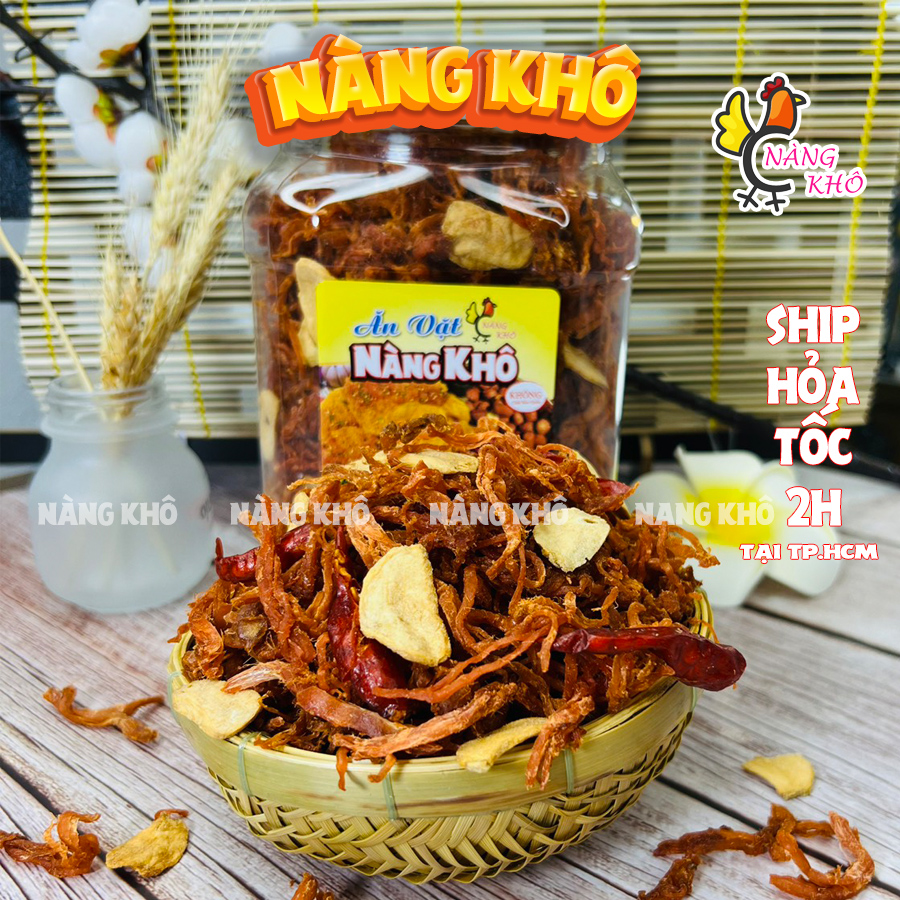 Khô Heo Cháy Tỏi 500gr ( Thơm ngon – đậm vị ) đồ ăn vặt từ Nàng Khô