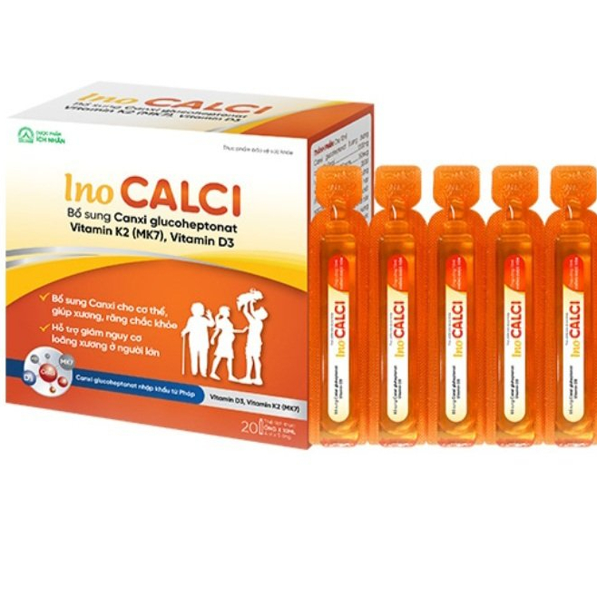 Canxi hữu cơ Ino Calci  bổ sung canxi cho người lớn ngăn ngừa loãng xương , giúp xương chắc khỏe