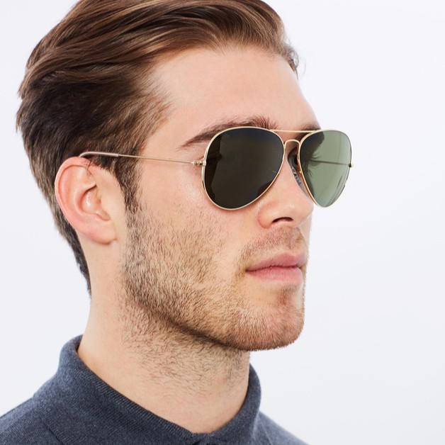 Kính mát nam rayy.ban mắt xanh, gọng vàng cực cao cấp chuẩn auth sale xã kho 50%