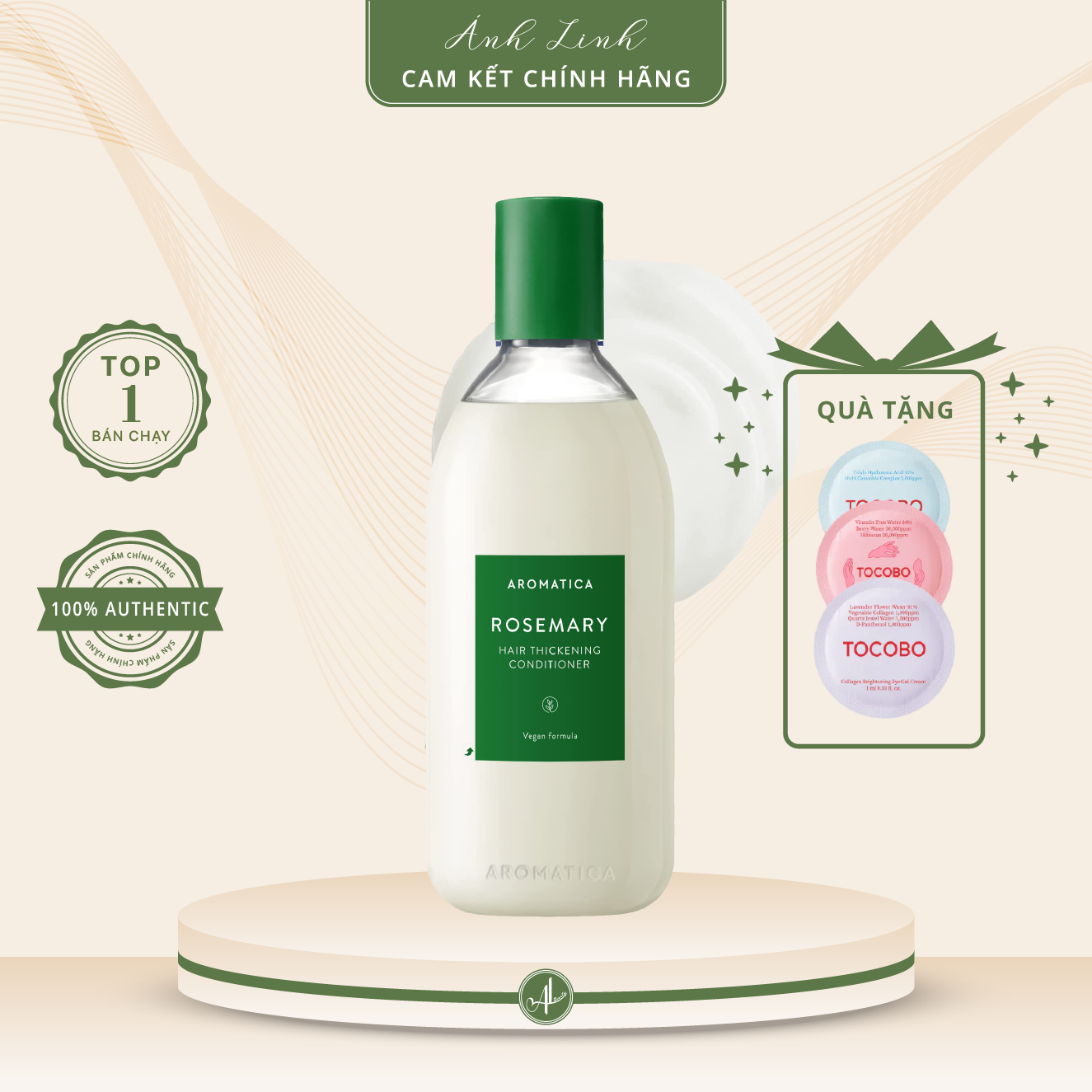 Dầu Xả Làm Dày Tóc Hương Thảo Aromatica Rosemary Hair Thickening Conditioner 400ml
