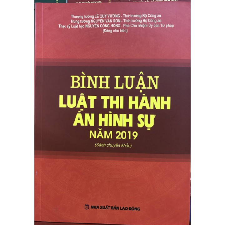 Sách bình luận luật thi hành án hình sự năm 2019 - sách chuyên khảo