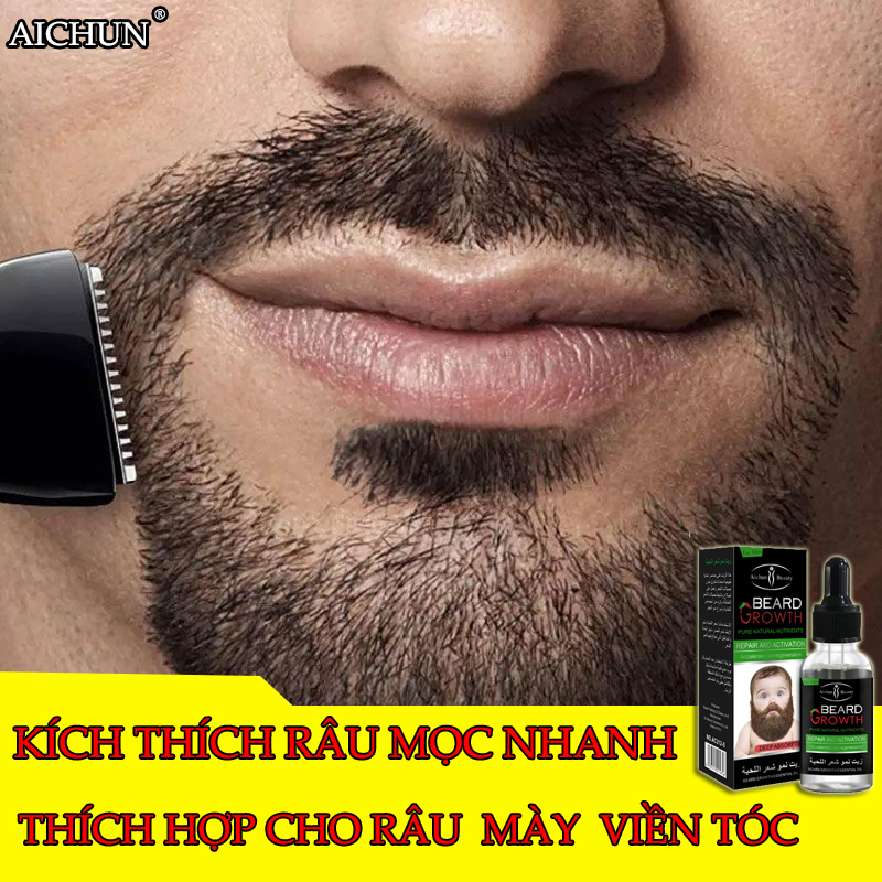 Tăng sựa quyến rũ của đàn ông trưởng thành ! Các phân tử nhỏ thực vật AICHUN Mọc Râu 30ML kích hoạt các nang lông nhanh chóng hơn. Làm râu dày và quyến rũ hơn, có sẵn râu, sừng hai bên, lông mi, lông mày (dầu tăng trưởng mọc râu tóc. Tinh chất kích thích